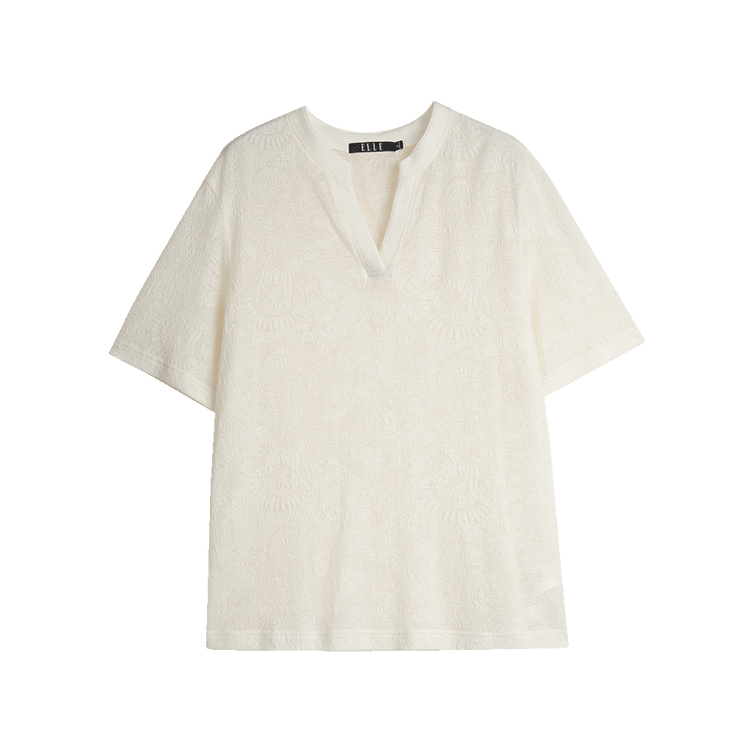 

ELLE Футболка женская Ecru V-образный вырез