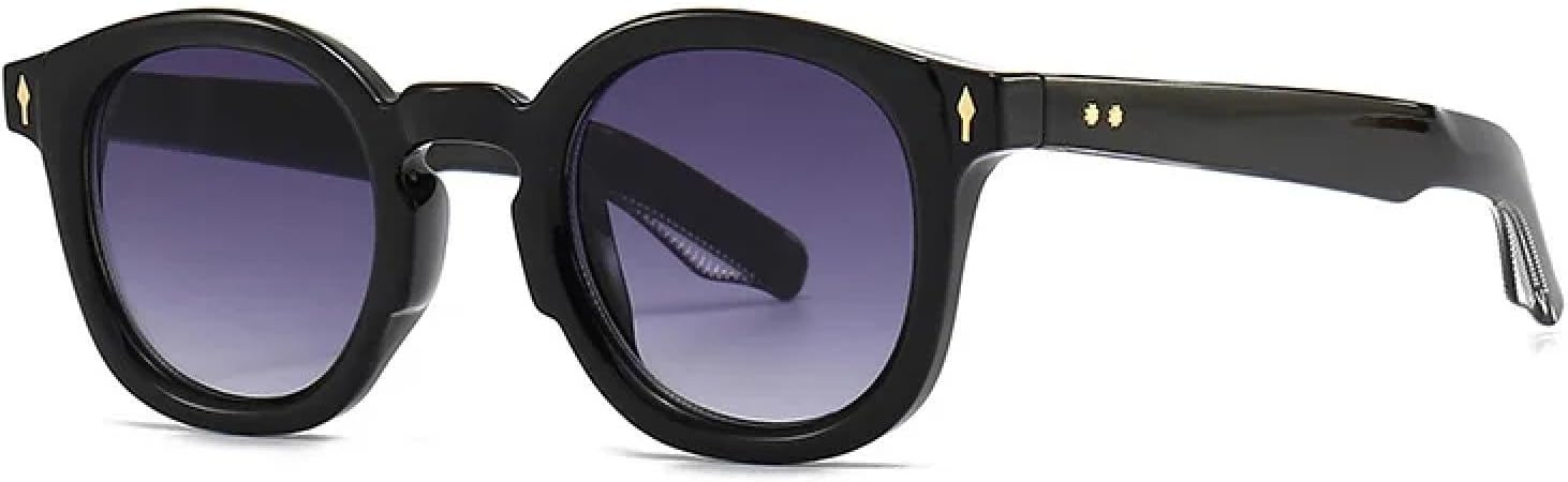 

Круглые мужские солнцезащитные очки, женские солнцезащитные очки с градиентным переходом цвета, зеленые очки с заклепками, солнцезащитные очки UV400 DSVIGF, Black Gradientgray