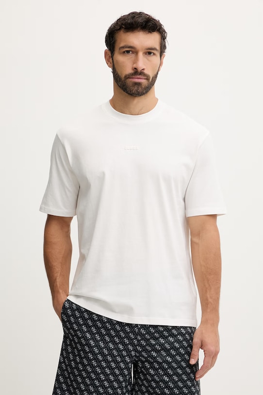 

Хлопковая футболка giano Guess, бежевый