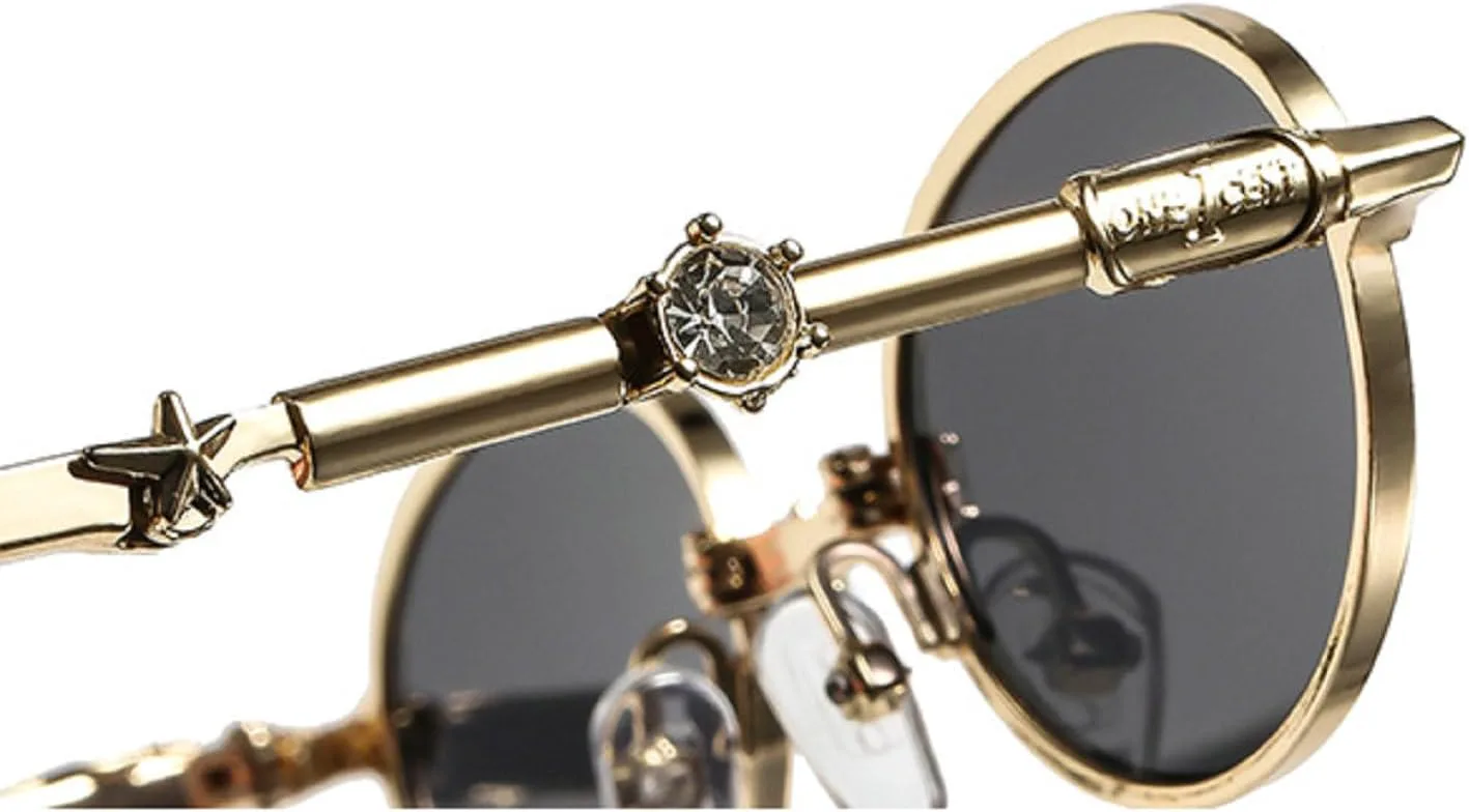 

Женские солнцезащитные очки овальной формы с металлическими элементами, стразами и бриллиантами, модные солнцезащитные очки с кристаллами для женщин mincl, Gold Clear