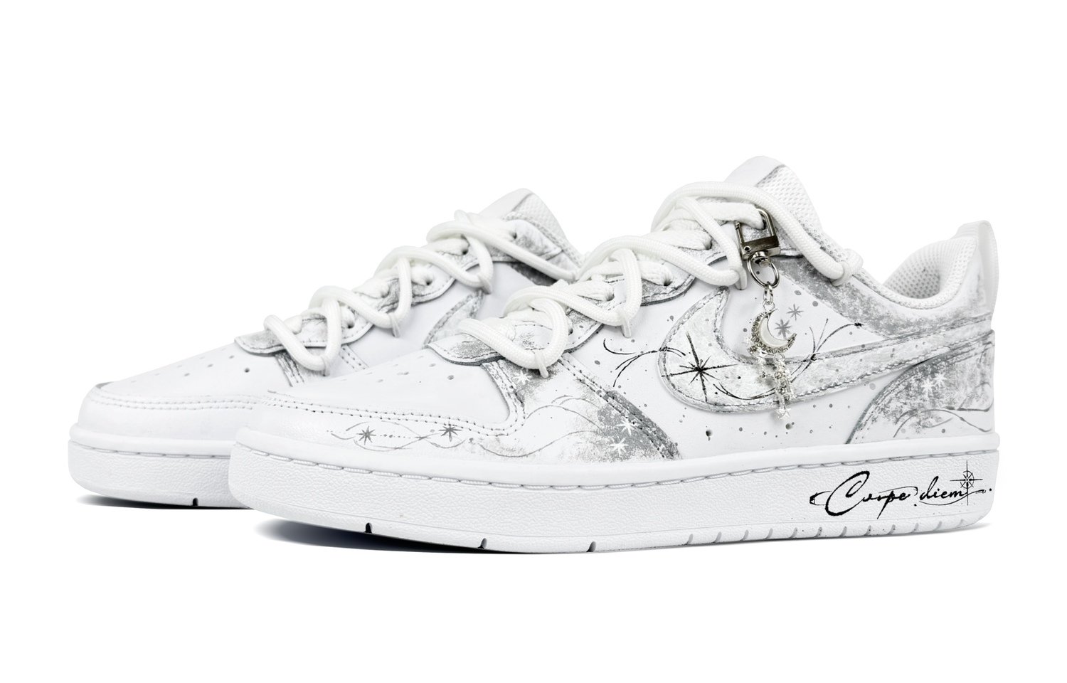 Nike Court Borough Stellar Whisper Abrasion Resistant Slip Resistant Low top Skateboard Shoes White Teenagers — фото 4