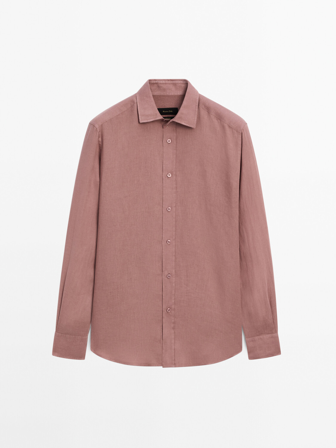 

ДУбль Рубашка стандартного кроя из 100% льна Massimo Dutti, красный