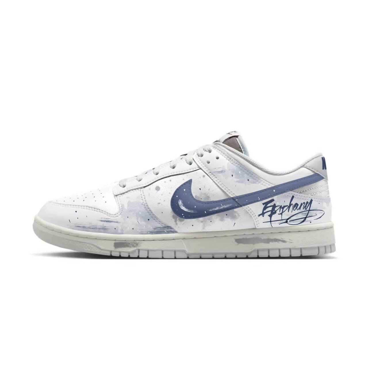 

Nike кроссовки для скейтбординга Dunk Abrasion Resistant Low top Unisex белые синие