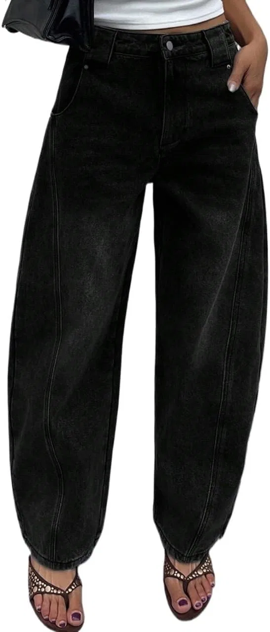 Джинсы свободного кроя, Wide Leg, Black