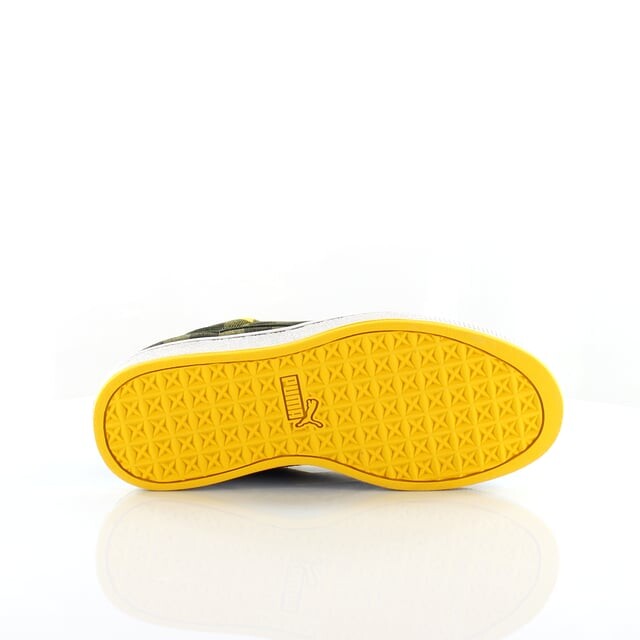 Желтые мужские кроссовки Basket II Check E из синтетического материала 352299 02 Puma, зеленый — фото 4