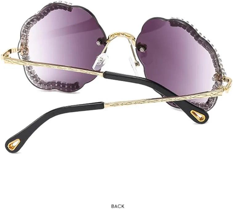 

Солнцезащитные очки без оправы с бриллиантами для вечеринок, винтажные солнцезащитные очки для женщин и мужчин, защита от ультрафиолета UV400 LANGSER, Tea Pink