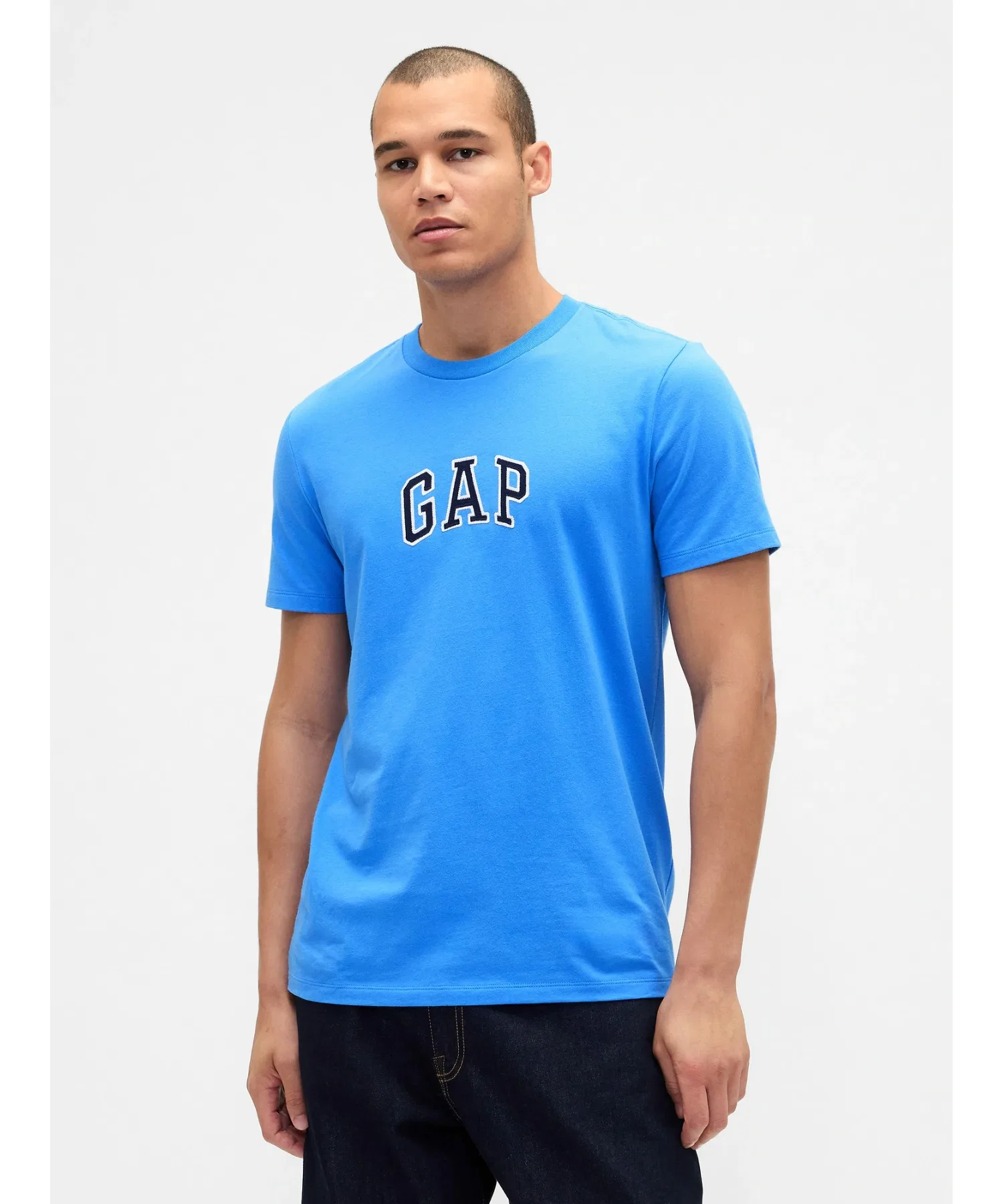 Унисекс футболка GAP с логотипом, хлопковая, тёмно-синяя