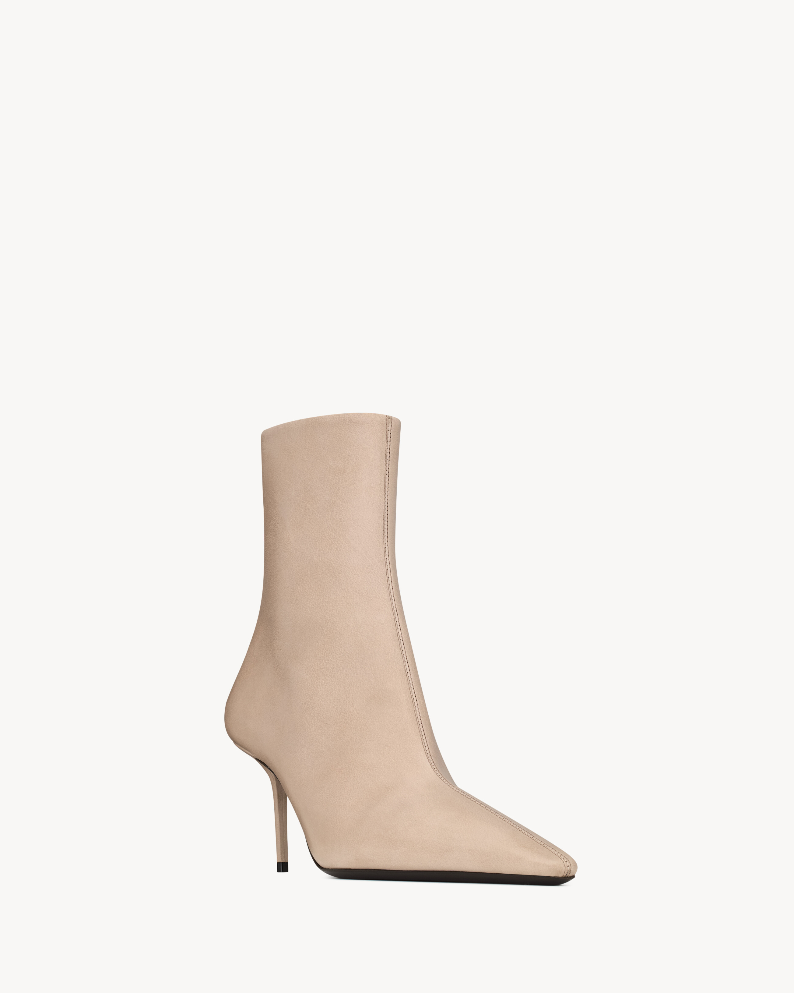 Ботильоны ASHLEY из гладкой кожи Saint Laurent, бежевый — фото 4