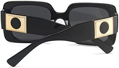 

Солнцезащитные очки 2027 года, крупная оправа, винтажные прямоугольные солнцезащитные очки, женские очки с защитой от УФ-излучения UV400 MTZJH, Black Black