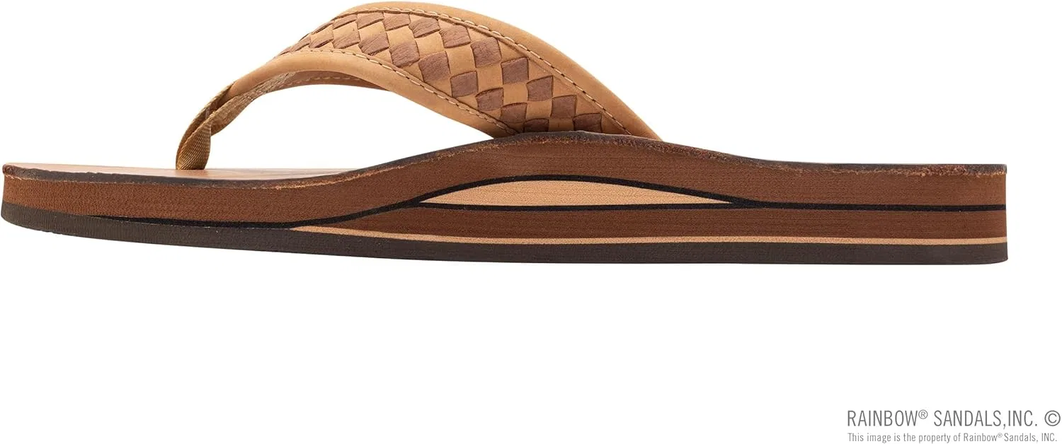 Сандалии из натуральной кожи с двойным слоем и ручным плетением, Buckskin Rainbow Sandals — фото 2