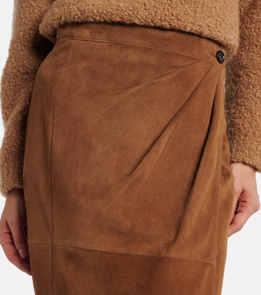 Жаккардовая юбка-карандаш из замши Jerez Max Mara, Cuoio — фото 4
