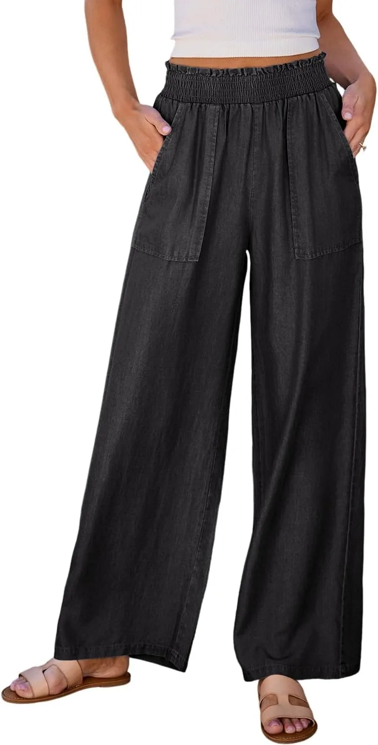 

SELINK Женские повседневные джинсы с боковыми карманами и сборкой