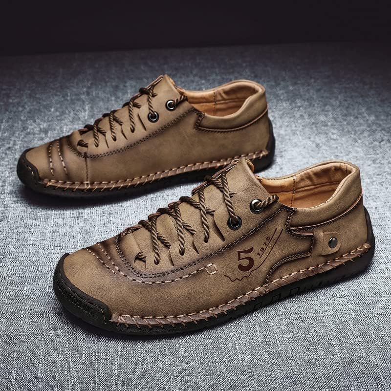 Мужские повседневные туфли Oxfords Hhhchpm, деловые формальные дерби-кроссовки. Мужские туфли Oxfords с кожаной подкладкой, хаки — фото 3