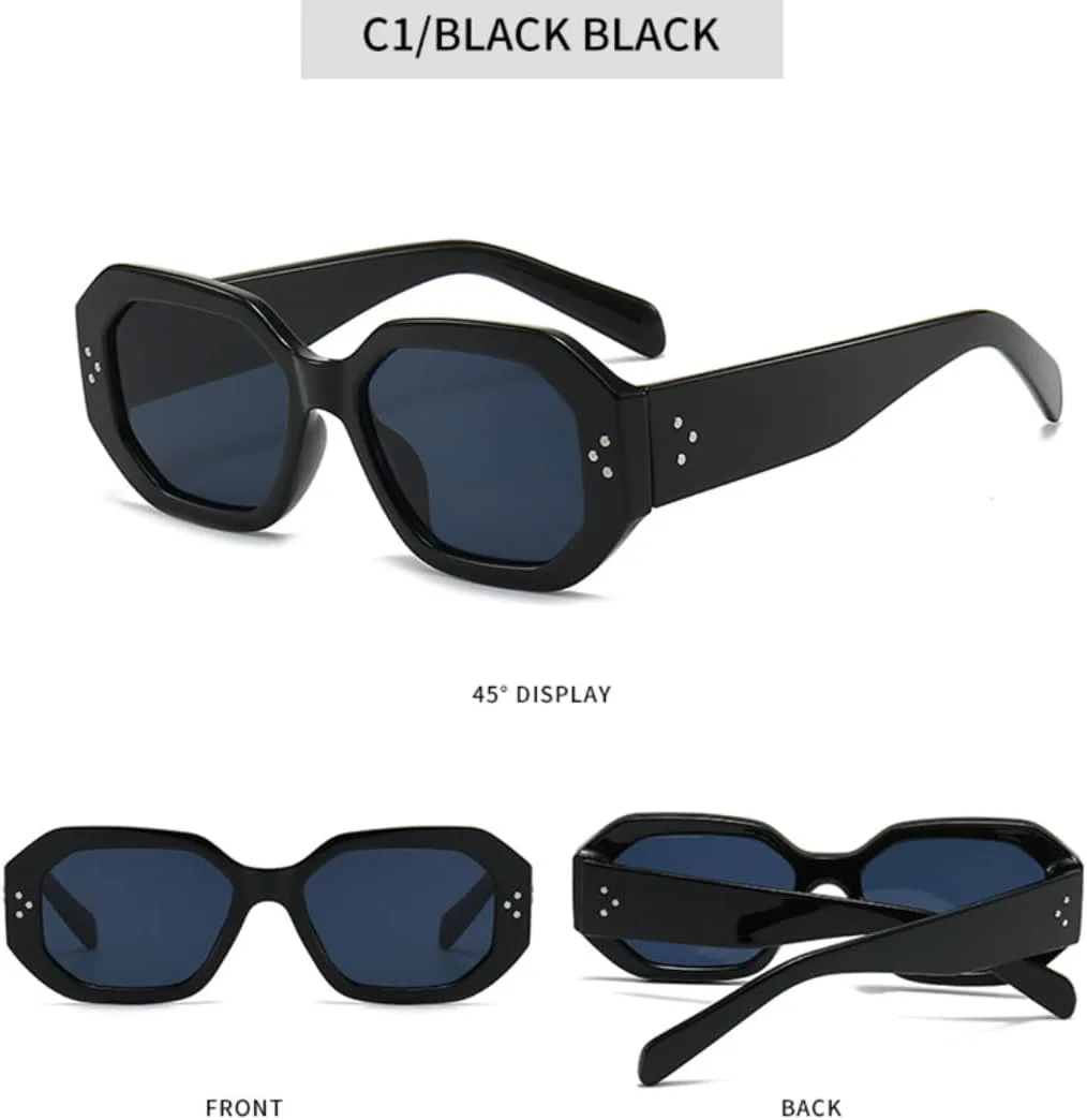 

Солнцезащитные очки для мужчин и женщин - защита UV400 - заклепки, маленькая оправа, градиентные линзы, для занятий спортом на открытом воздухе и вождения DSVIGF, Tea