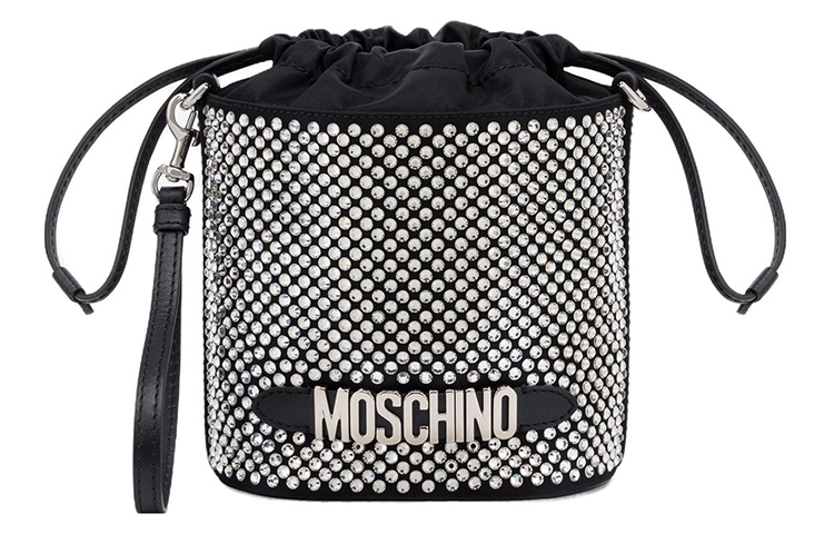 

MOSCHINO Тканевая наплечная сумка женская черная