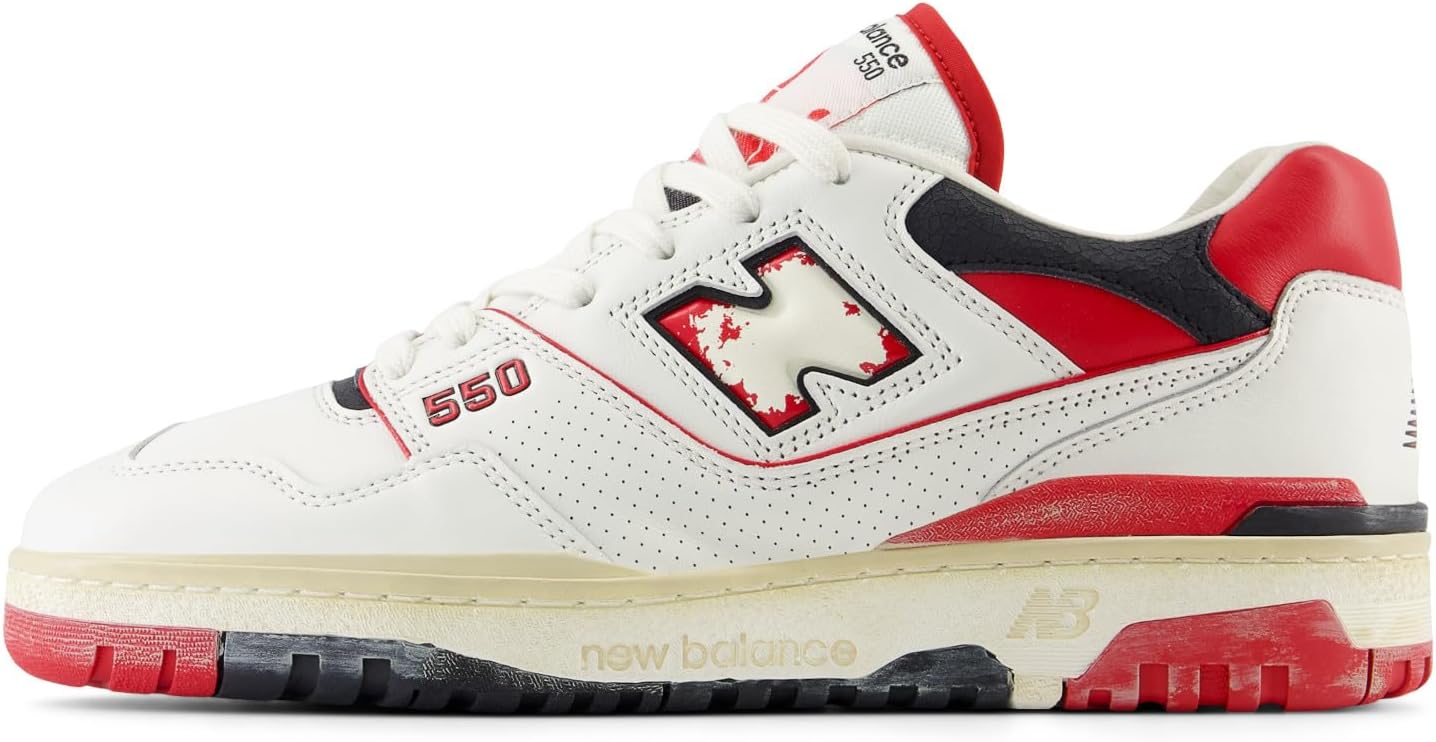 Мужские кроссовки New Balance 550, Sea Salt/Team Red/Black — фото 2