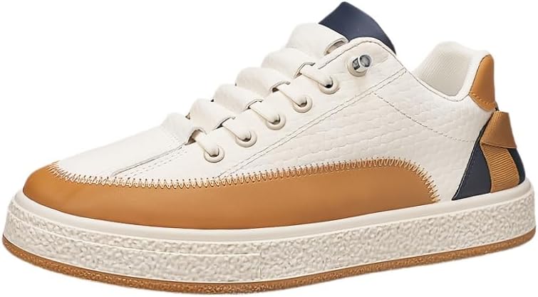 

Мужские модные кожаные спортивные кроссовки- в стильном скейтбордическом стиле. Легкие, удобные и амортизирующие. Подходят для всех сезонов Clolinde, желтый/бежевый