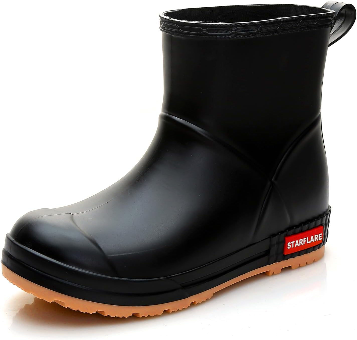 

Резиновые сапоги для женщин и мужчин, превосходные противоскользящие водонепроницаемые резиновые сапоги, повседневные классические челси Starflare, черный