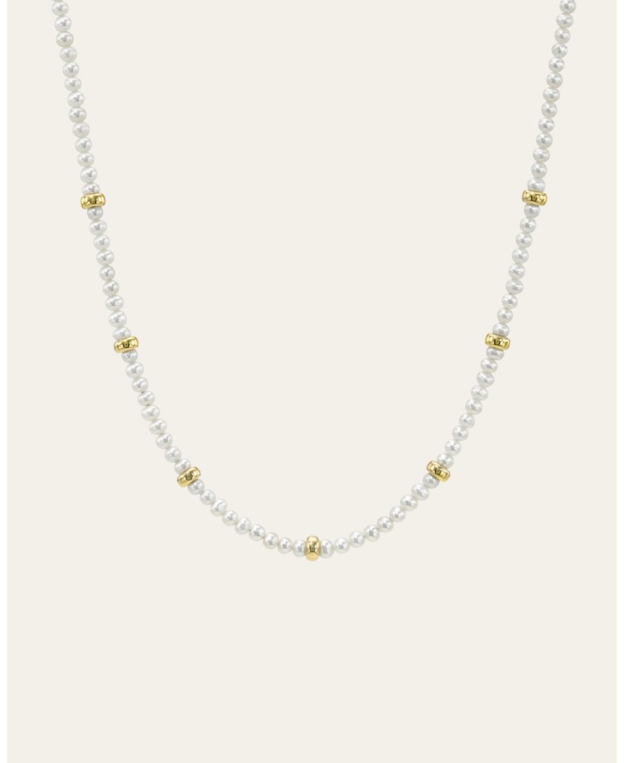 

Ожерелье из жемчужных сегментов, покрытое 14-каратным золотом Zoe Lev, Yellow gold