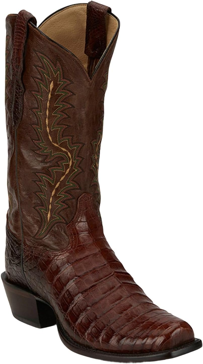 

Мужские вестерн-бутсы Tony Lama Chasi Exotic Caiman с широким квадратным носком - Sp1012, Cognac