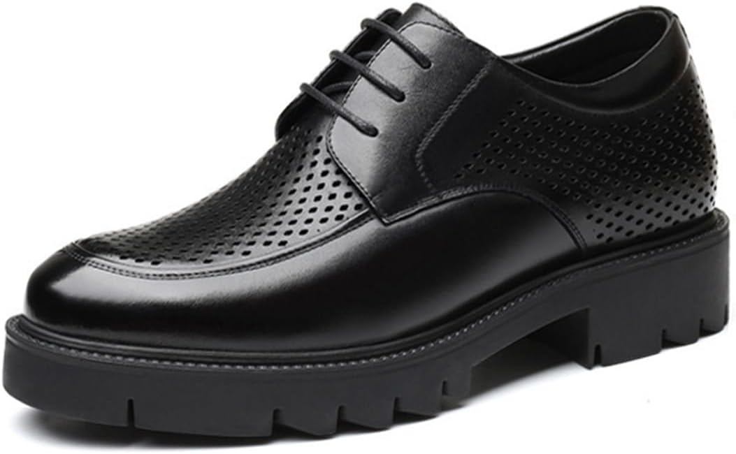 

Мужские модные кроссовки UKUBOXBAG для костюма, деловые кроссовки, кожаные оксфорды на каблуке, на шнуровке, повседневная офисная обувь, свадебная обувь, 8cm/3.1inchs Mesh