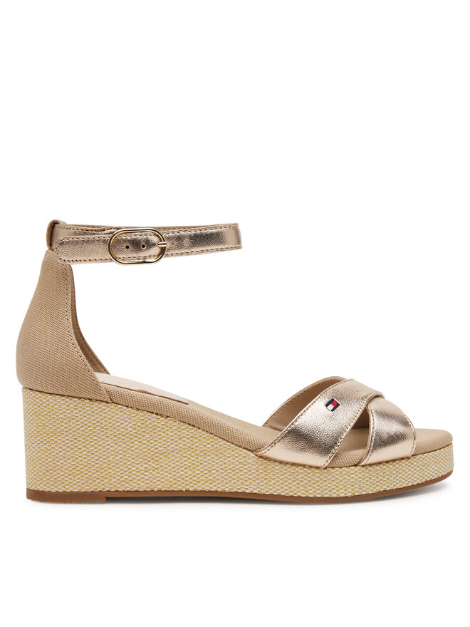 Сандалии Flag Metallic Mid Wedge Espad FW0FW08810 Tommy Hilfiger, бежевый