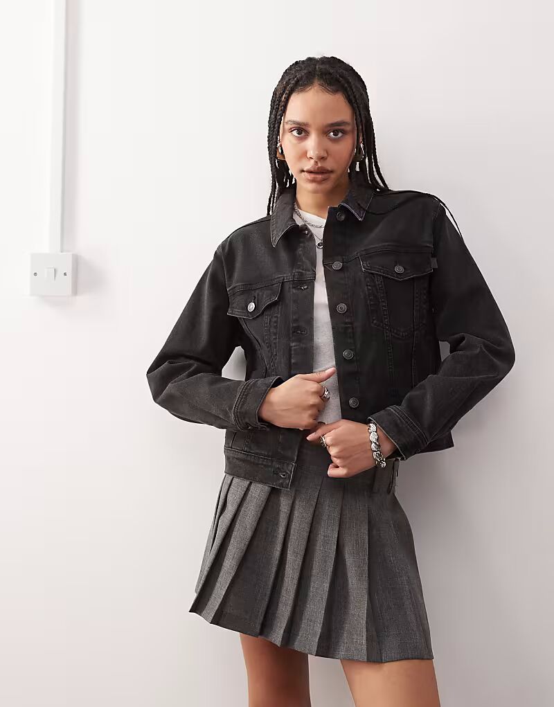 

Джинсовая куртка в стиле вестерн ASOS DESIGN черного цвета