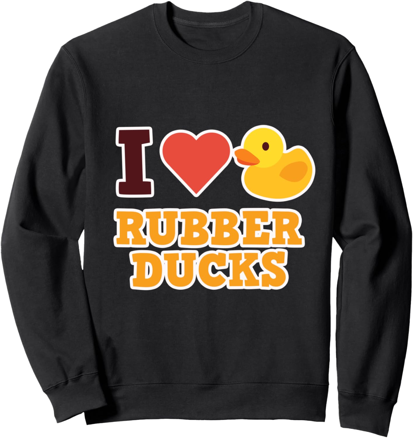 

Толстовка с изображением резиновой уточки - Я люблю резиновых уточек Rubber Duck Design, черный