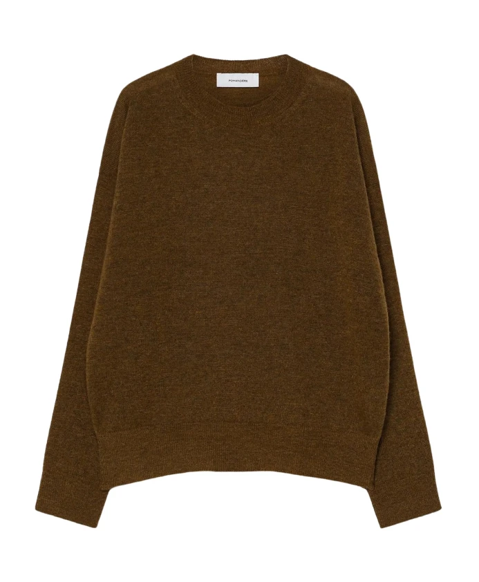 

Легкий женский свитер из шерсти альпаки Pomandã¨Re, коричневый