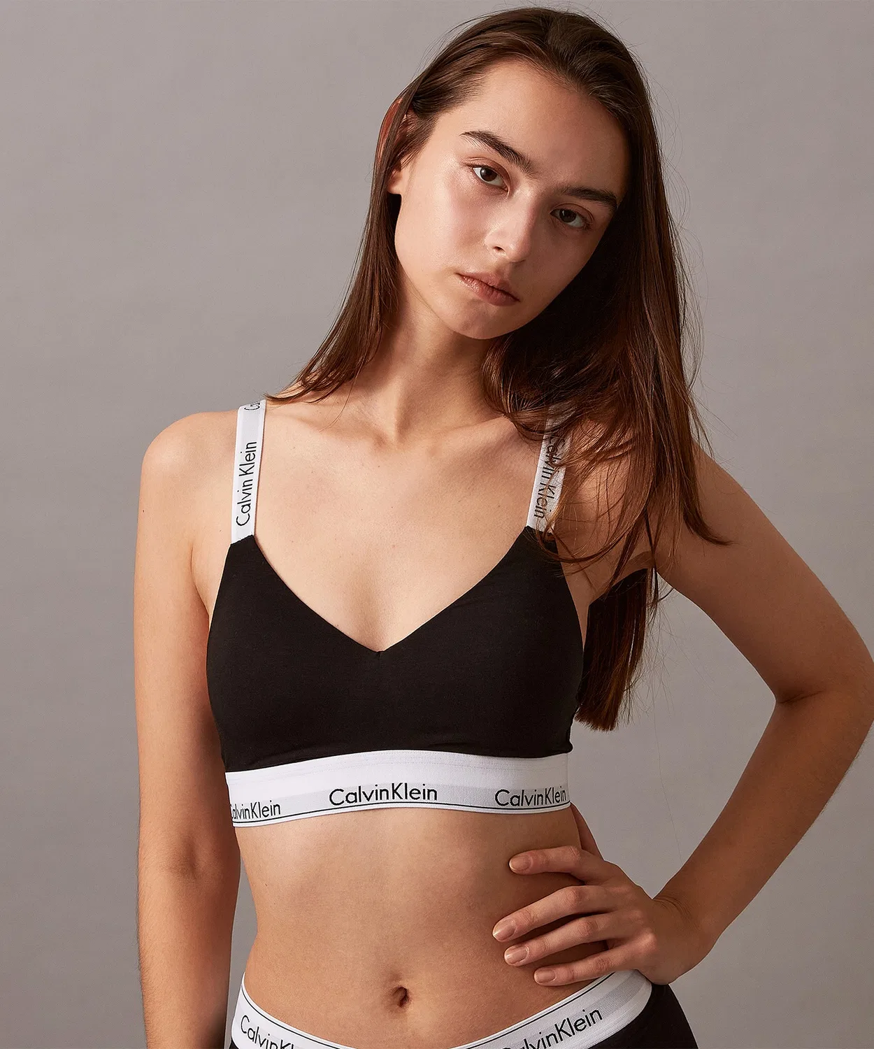 Бралетт Calvin Klein Icon Cotton с логотипом, черный