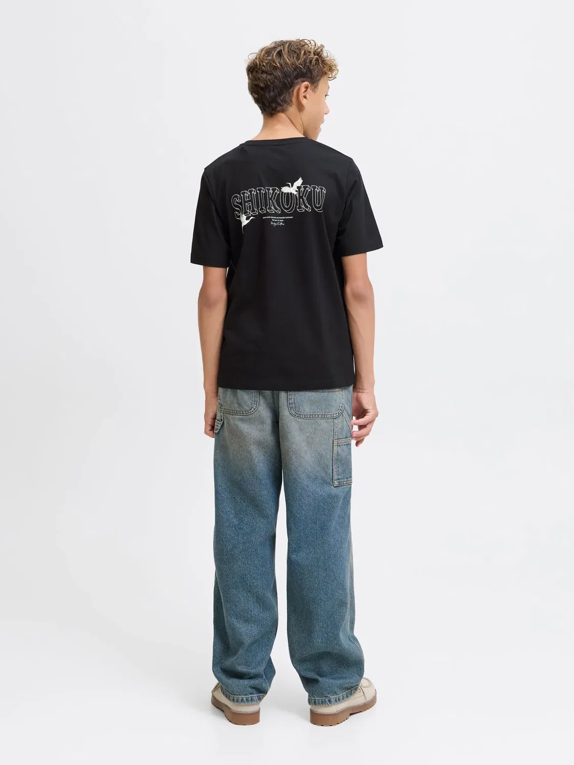 Футболка с принтом, JACK & JONES Junior, черный — фото 4