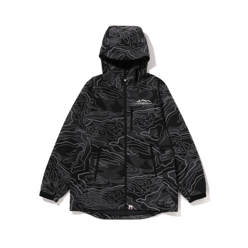 

A BATHING APE Bape Многослойный камуфляжный куртка, Black BKX