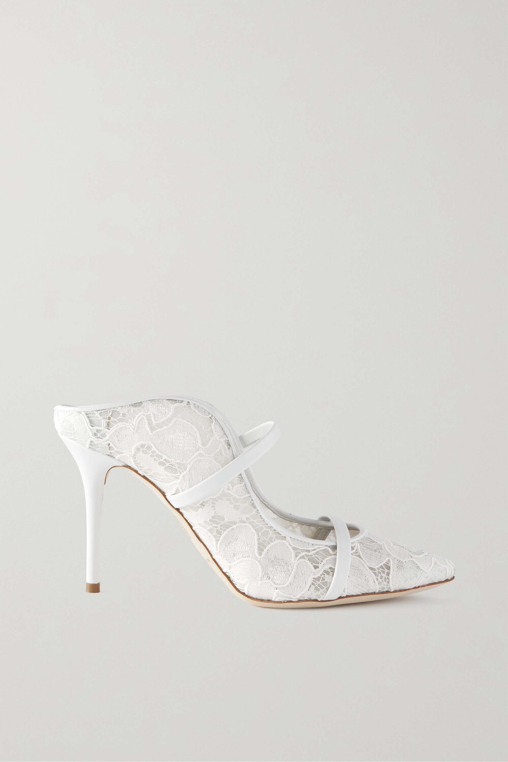 MALONE SOULIERS туфли-лодочки Maureen 85 со шнурком и шнурком с кожаной отделкой, белый — фото 4