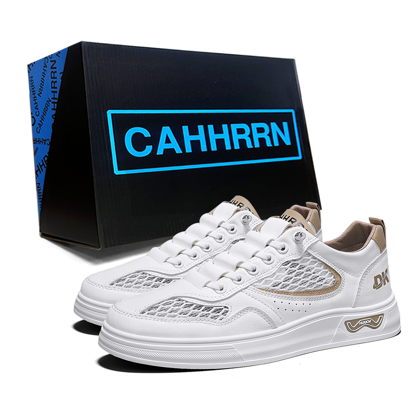 

CAHHRRN Дышащие низкие скейтерские кроссовки мужские белый хаки, цвет White Khaki
