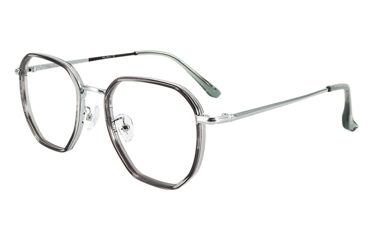 

MUZU Пластиковая оправа для очков унисекс, 21738 Grey Silver-C02