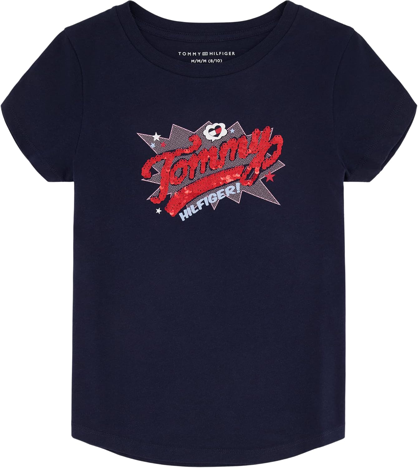

Футболка с короткими рукавами Tommy Hilfiger для девочек с рисунком из пайеток, Navy Blazer, Синий, Футболка с короткими рукавами Tommy Hilfiger для девочек с рисунком из пайеток, Navy Blazer
