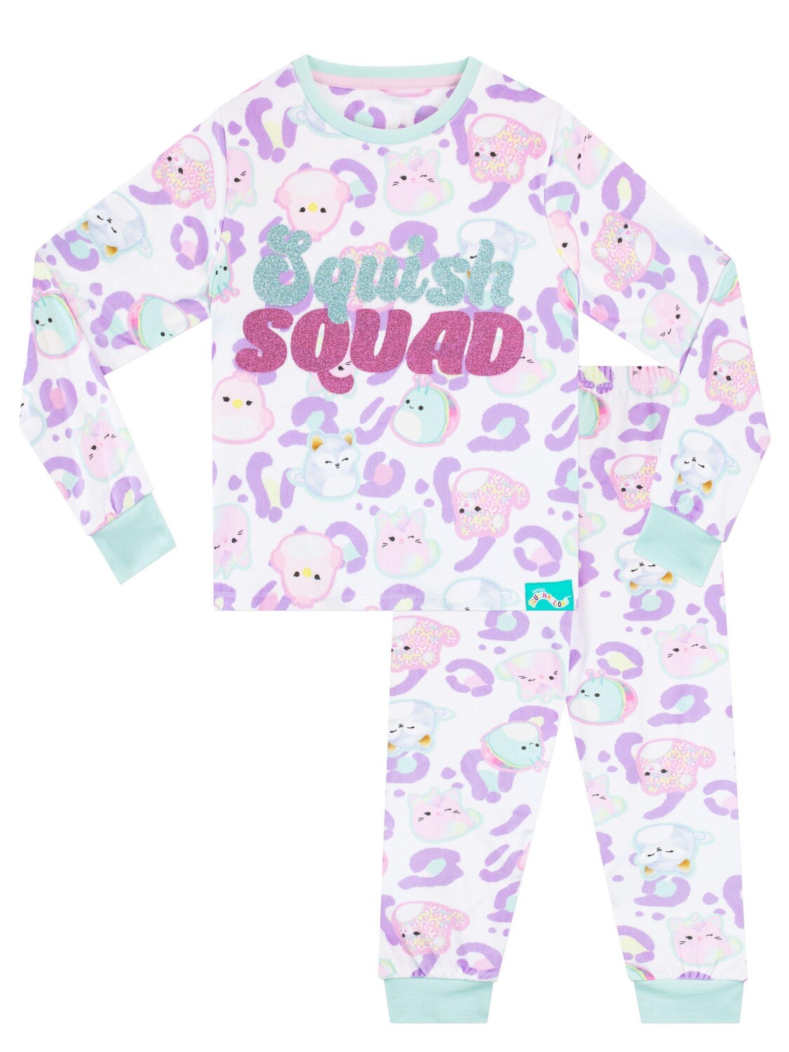 

Флисовая пижама Squish Squad Squishmallows, белый