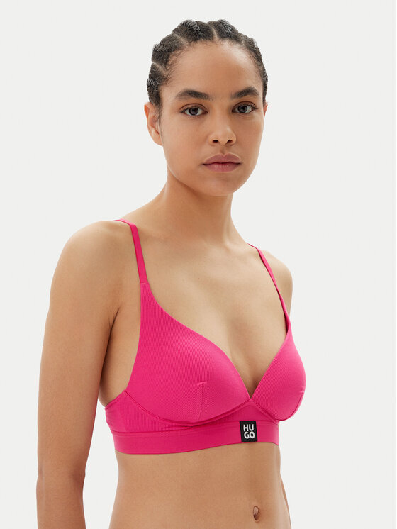 

Бюстгальтер без косточек Triangle Padded Rib 50539983 Hugo, розовый