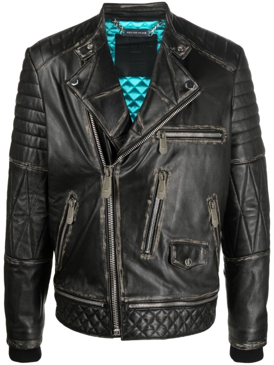 

Philipp Plein байкерская куртка с логотипом, черный
