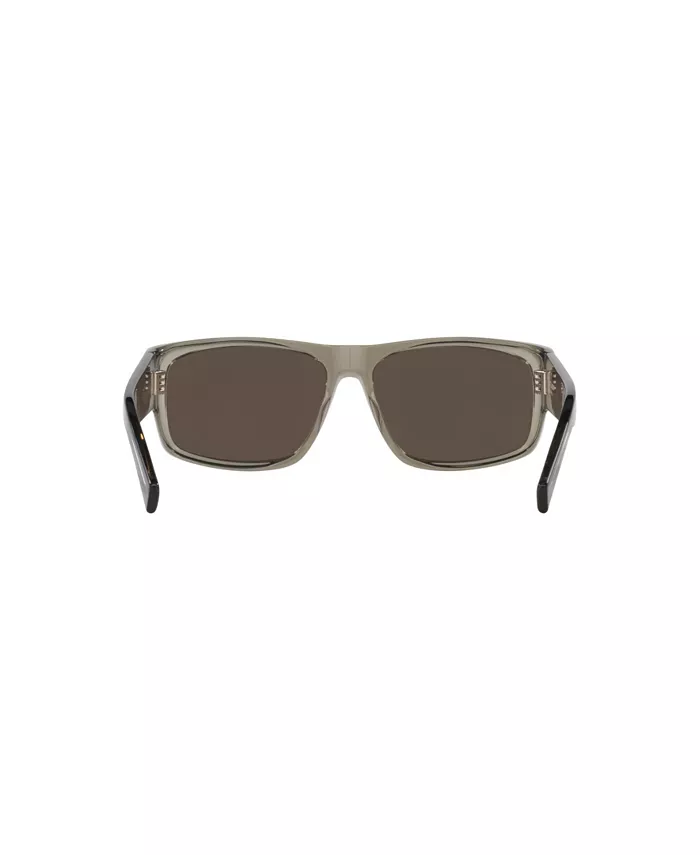 Мужские прямоугольные солнцезащитные очки, SL 689 YS000575 Saint Laurent, коричневый — фото 4