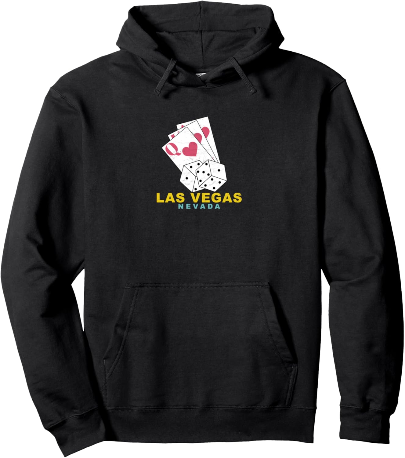 

Модная толстовка с центрированным дизайном в виде игральных костей и карт Trendy Apparel, черный