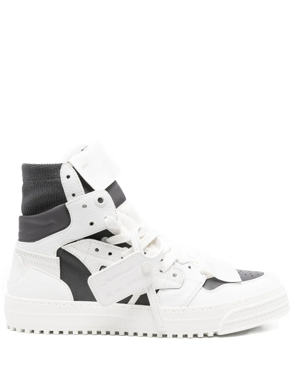 

Высокие кожаные кроссовки OFF-WHITE, белый