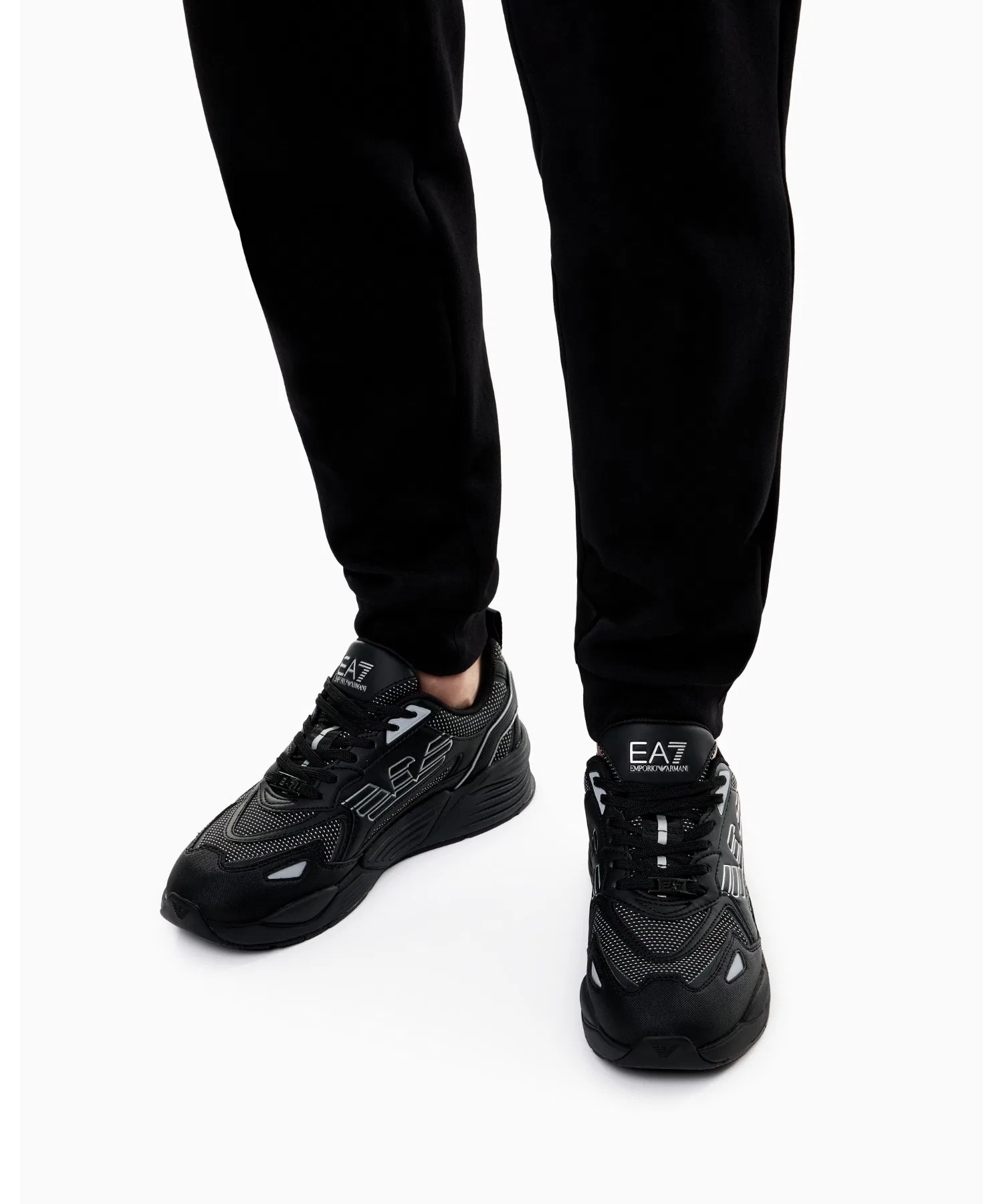 Мужские кроссовки Emporio Armani EA7 Ace Runner чёрные — фото 2