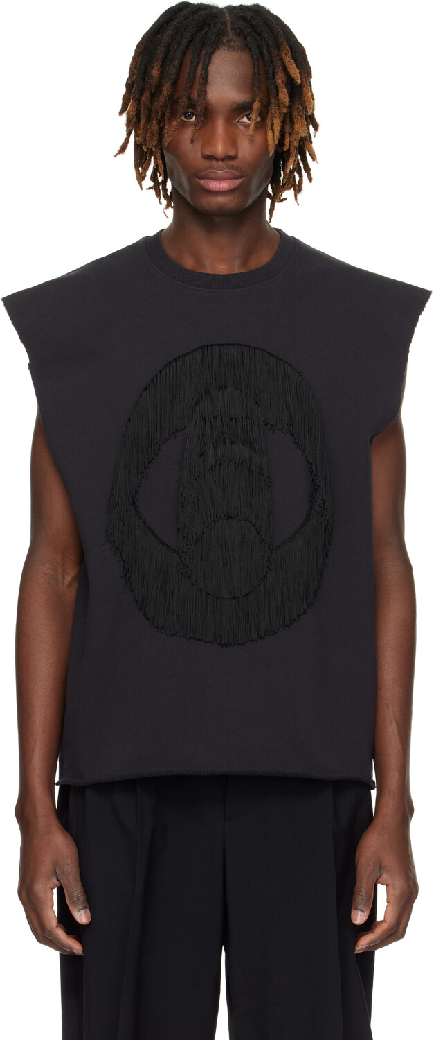 

Черная толстовка с бахромой MM6 Maison Margiela