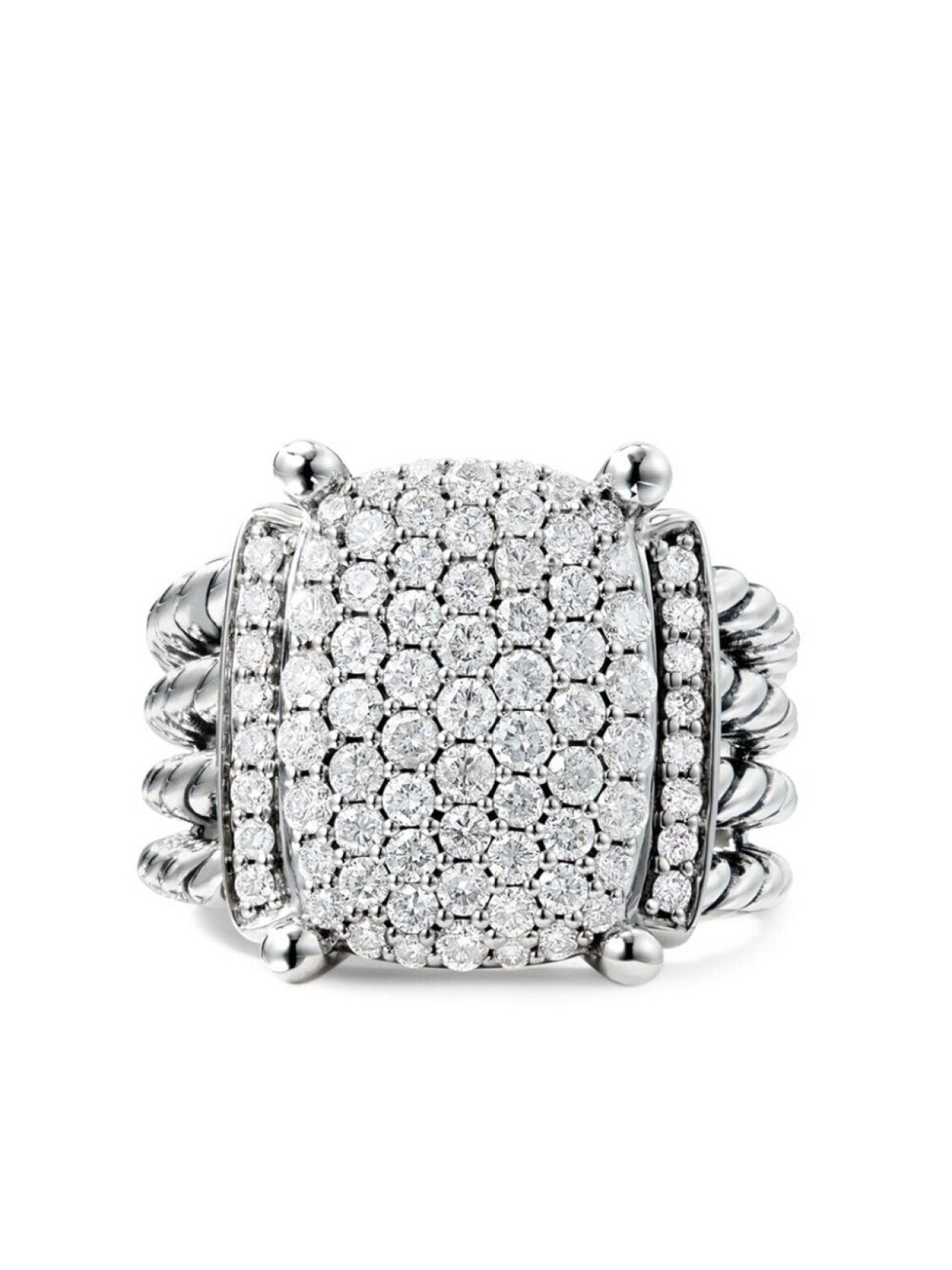 

Серебряное кольцо Wheaton с бриллиантами David Yurman, серебряный