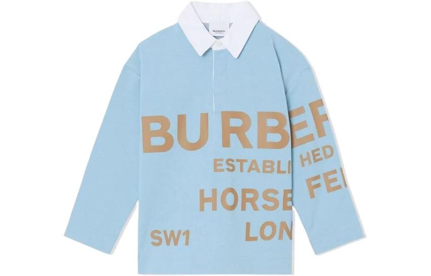 

Детская рубашка-поло Burberry, цвет Blue
