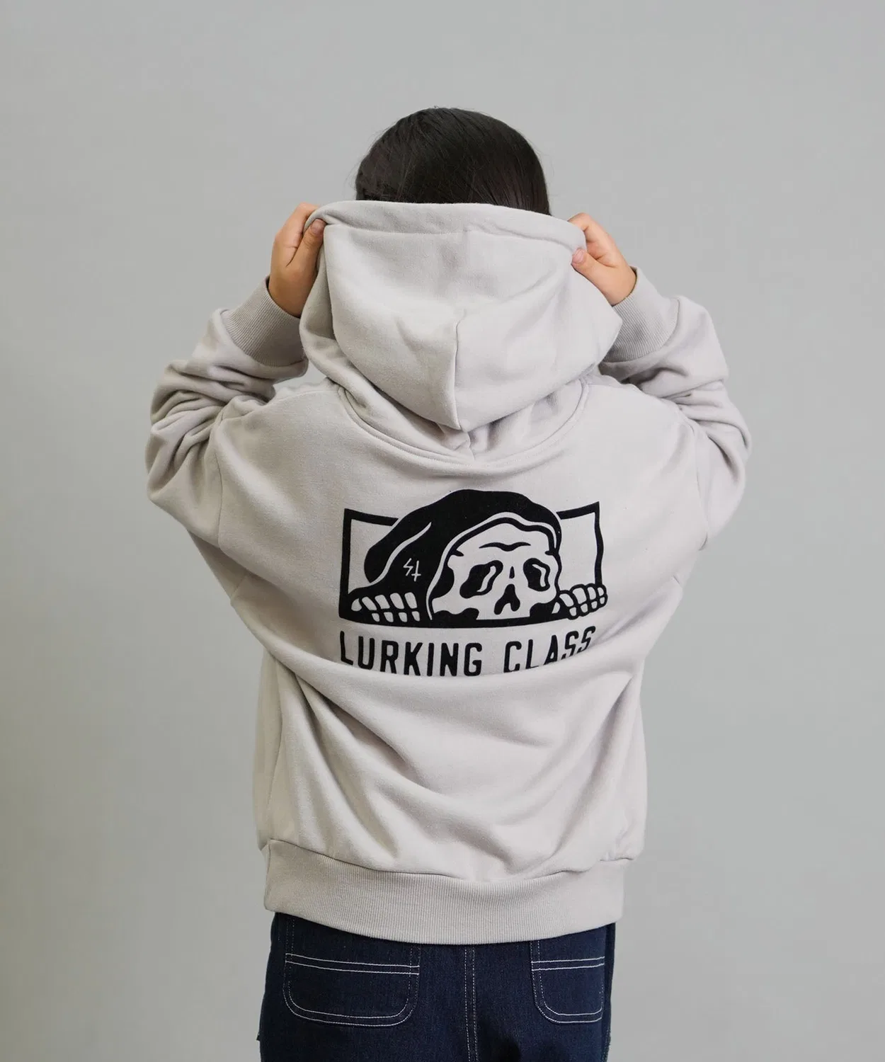 Детская толстовка-худи LURKING CLASS с принтом, серая