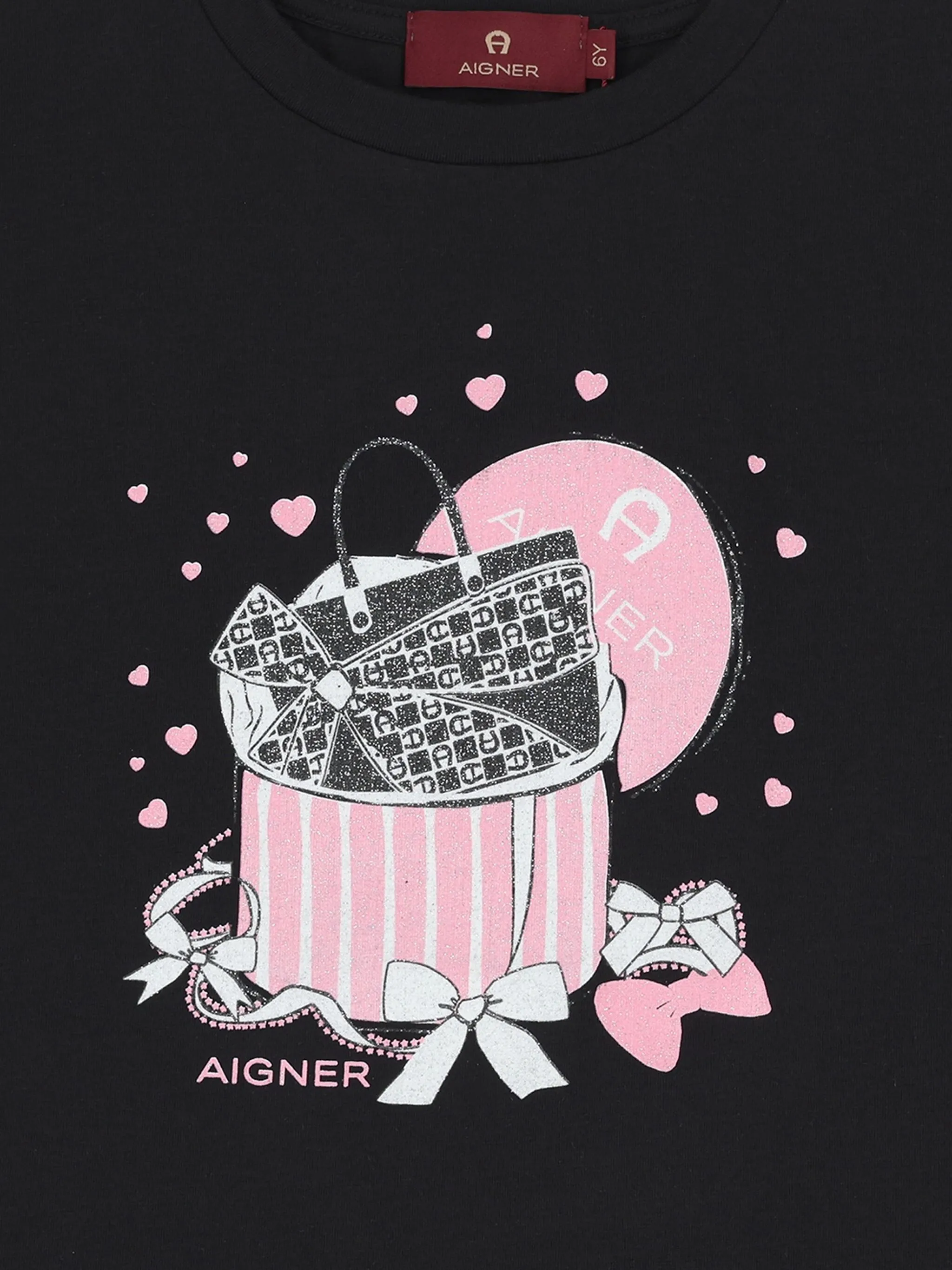 Футболка с принтом Aigner Kids, черный — фото 3