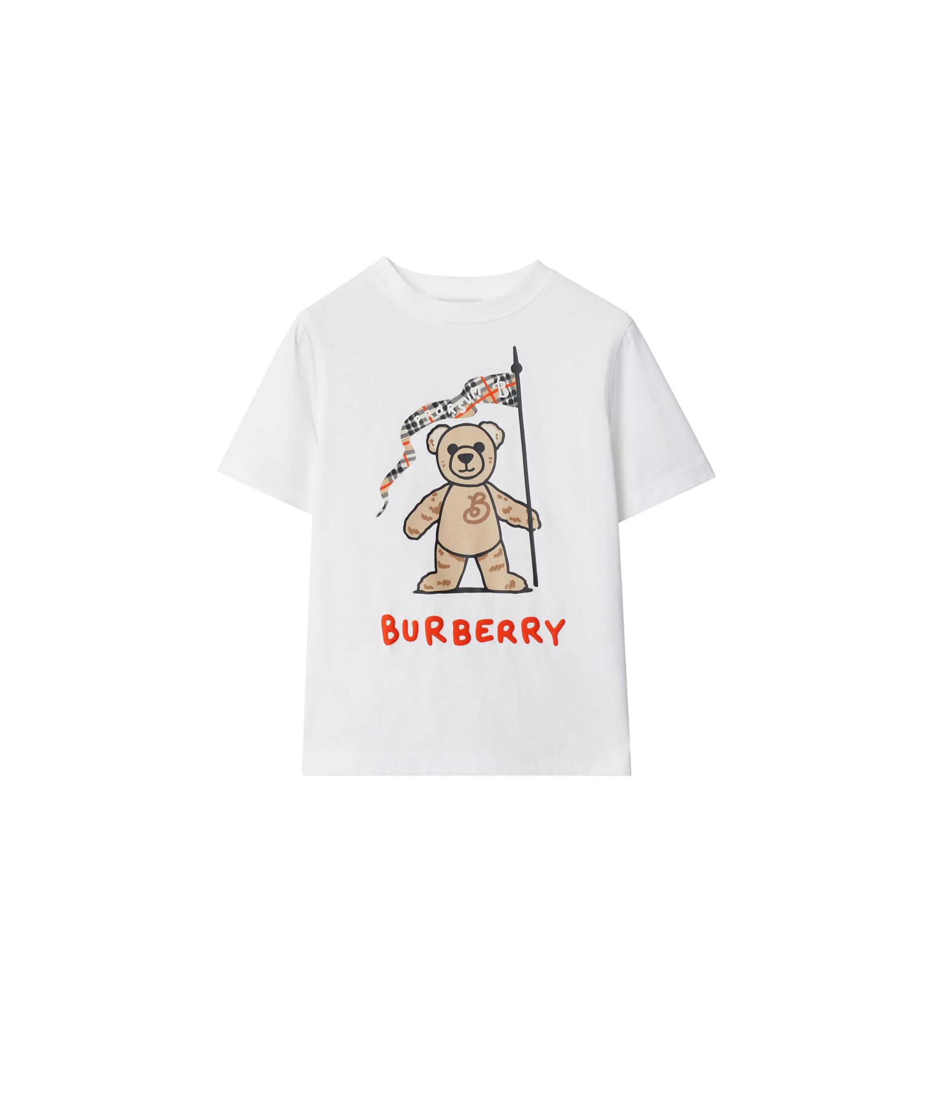 

Футболка Burberry Kids Cedar Bear Flag T-Shirt, белый