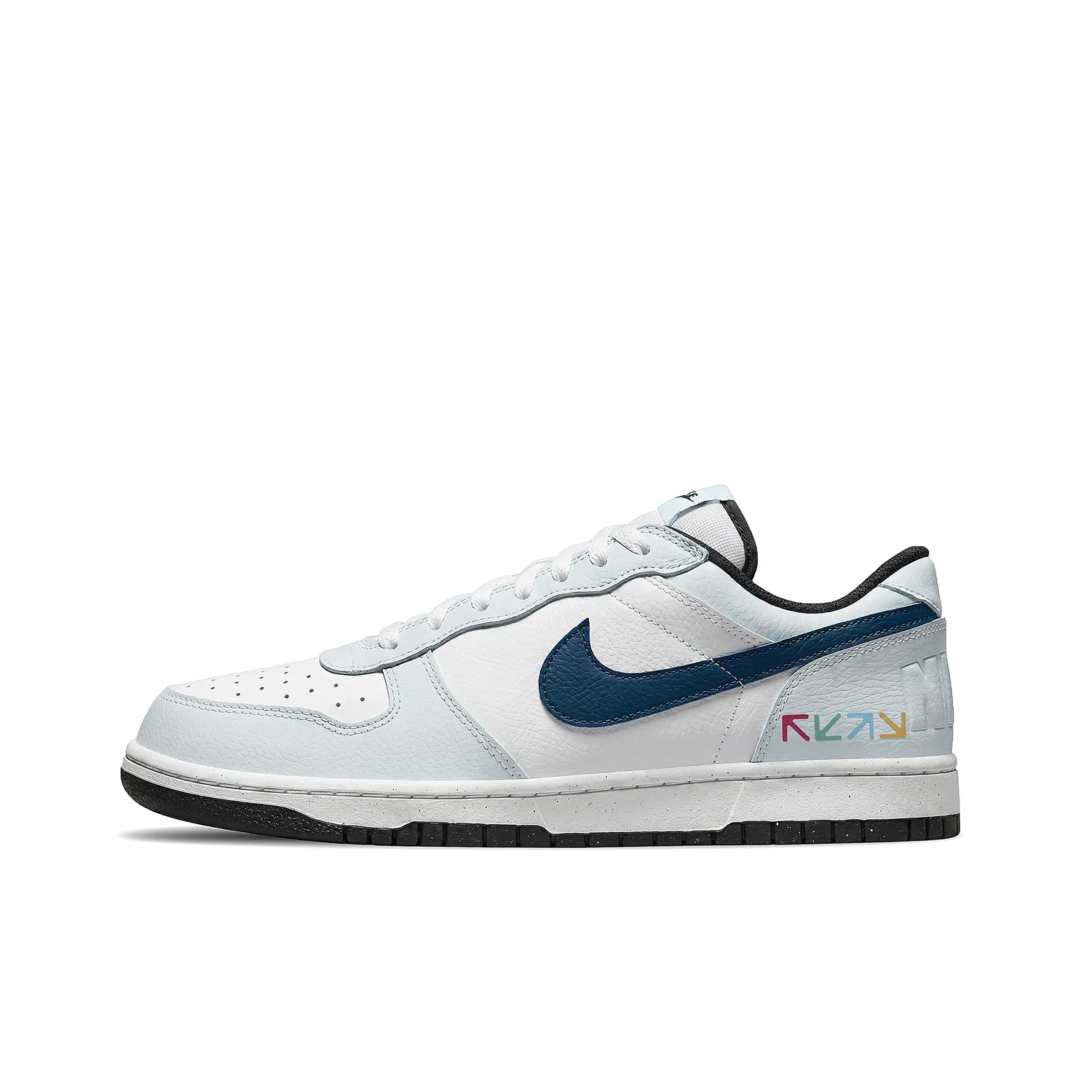 Кроссовки кожаные Nike Big Light Blue White — фото 3